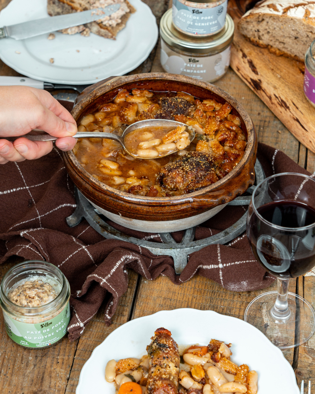 Cassoulet Saucisse de Couenne et Manchons de Canard