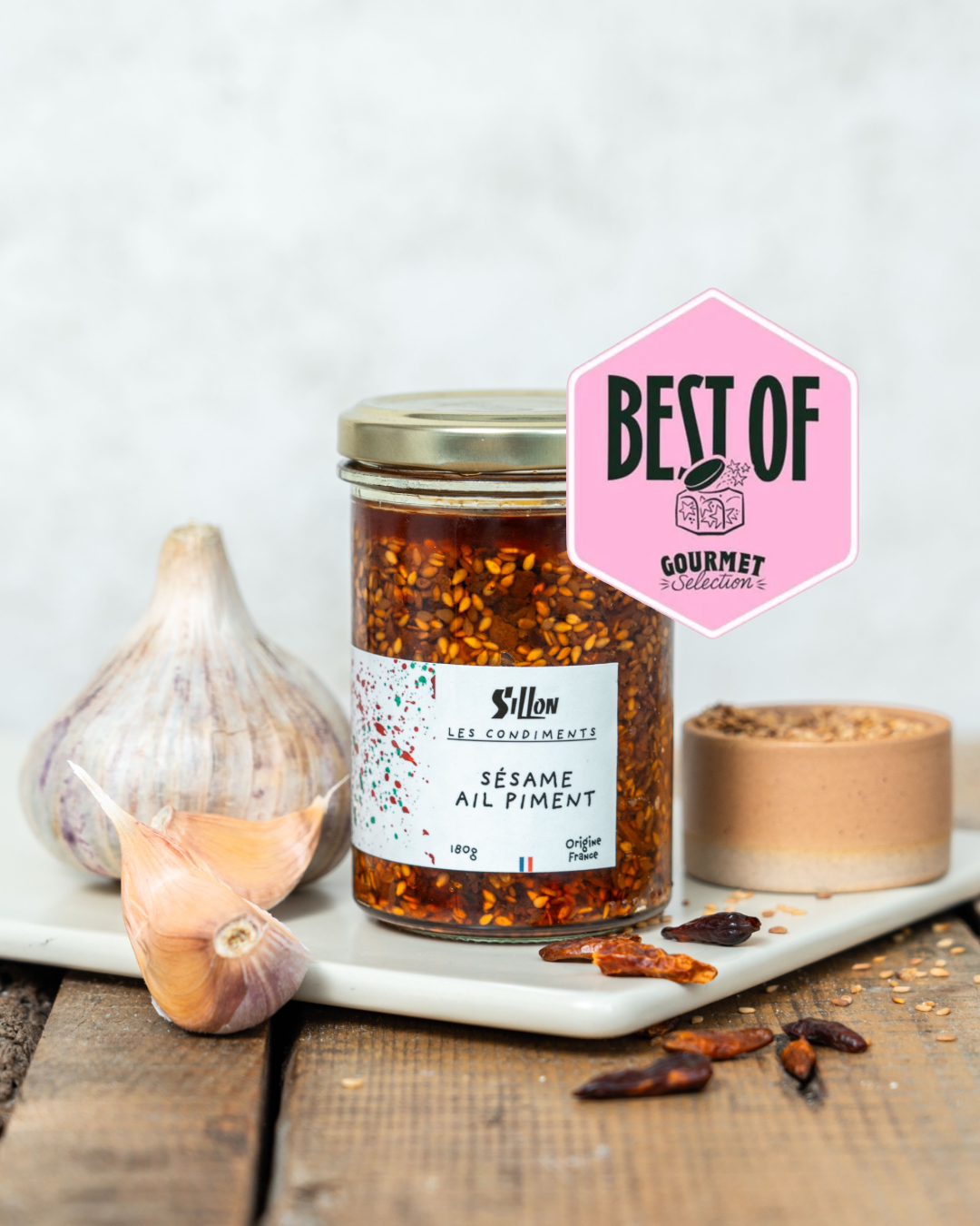 condiment ail piment sésame artisanal en bocal