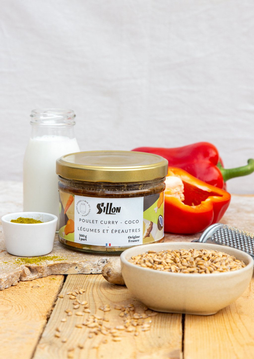 Poulet au Curry - Lait de Coco - Légumes et Epeautres