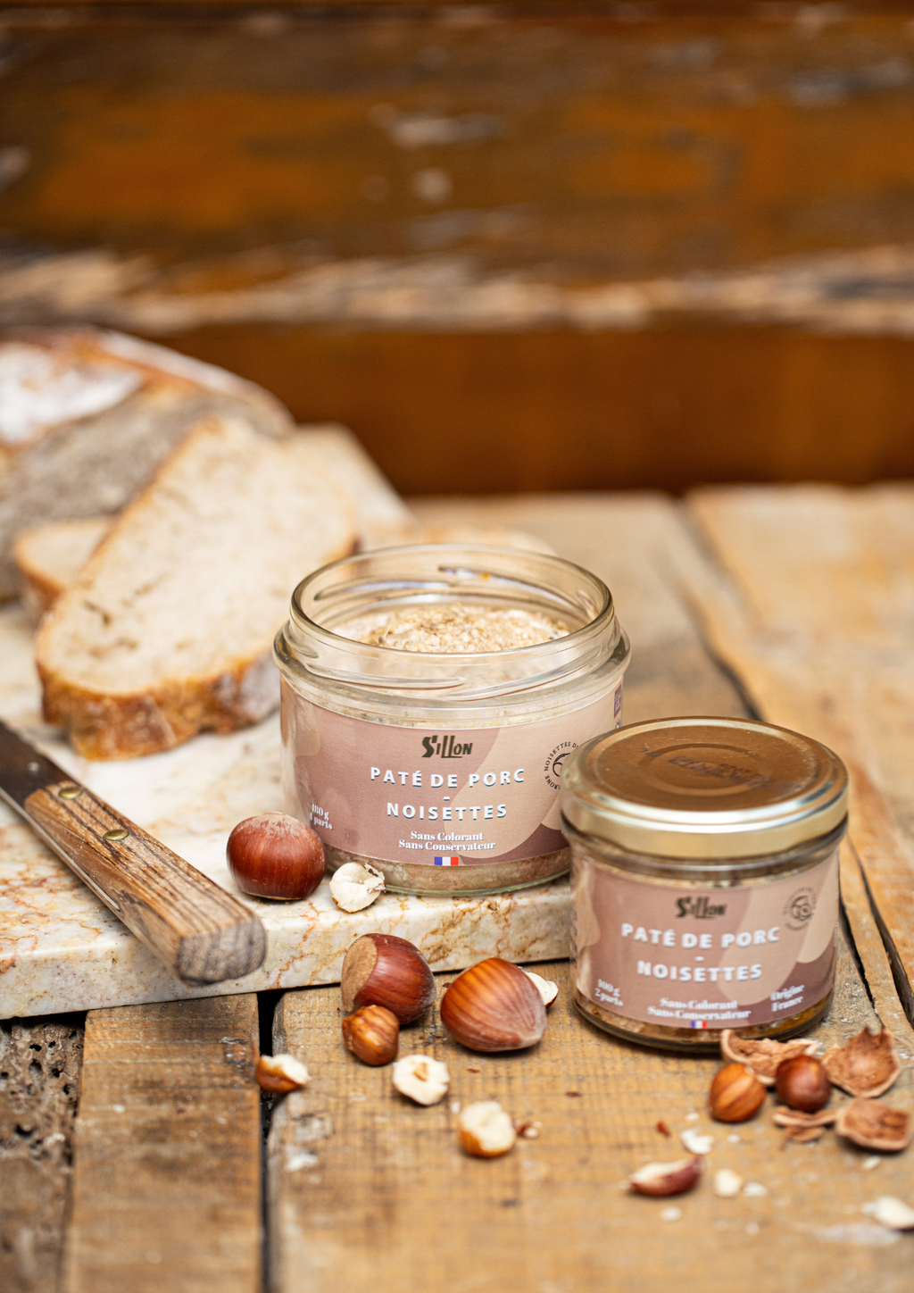 pâté aux noisettes artisanal en bocal