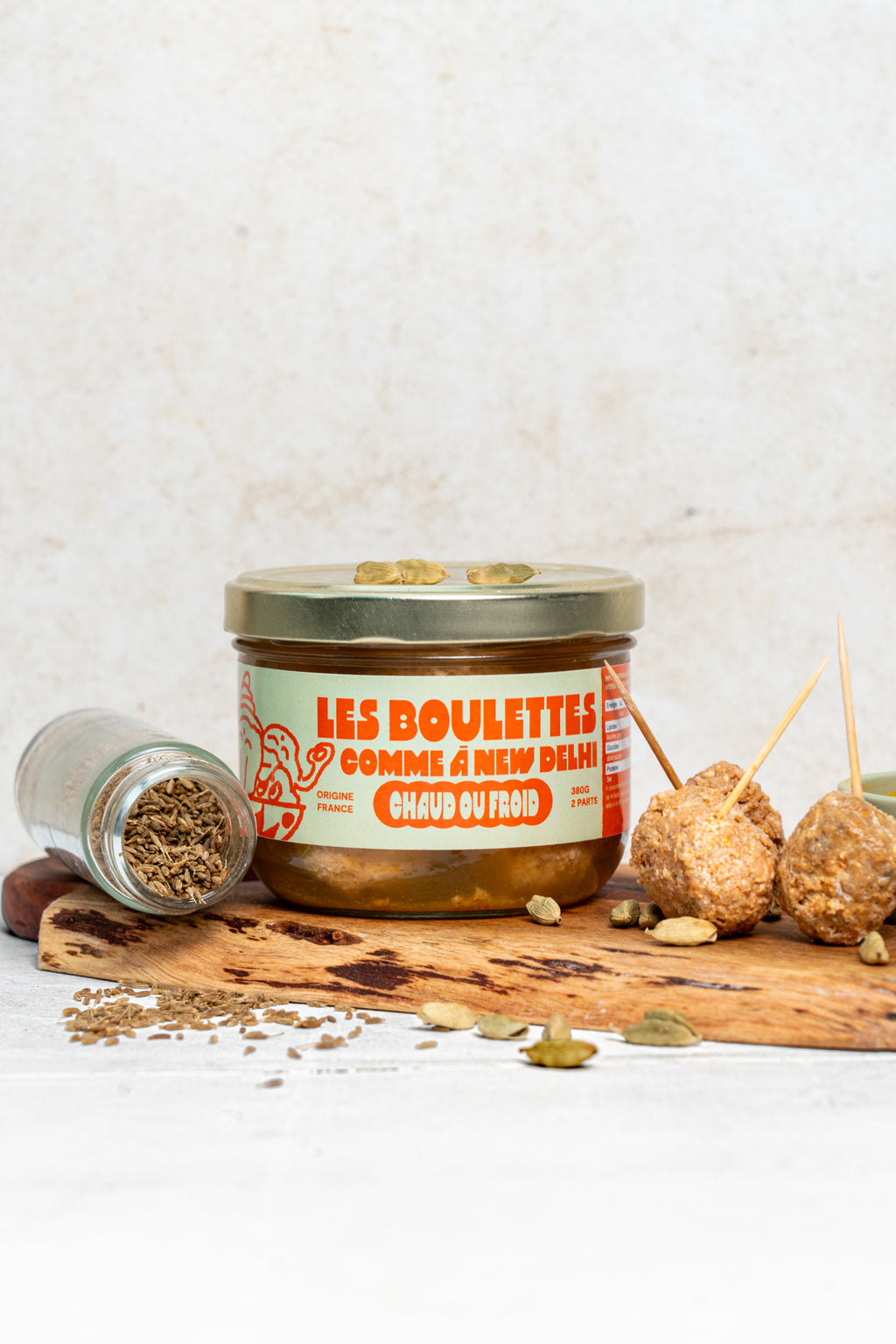 boulettes comme à New Delhi en bocal artisanal
